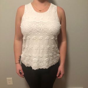 White lace tank top